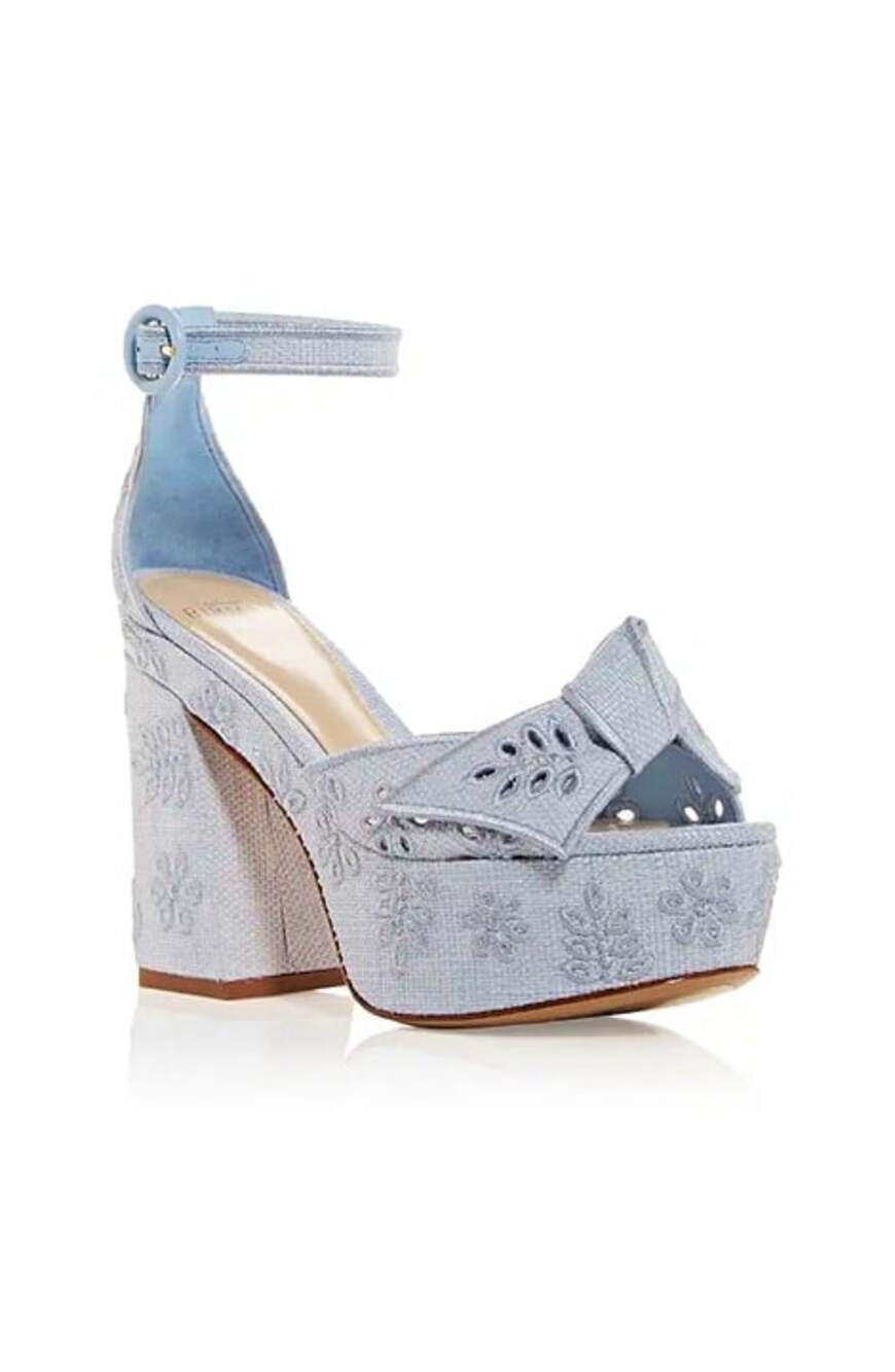 Alexandre Birman Maxi Clarita Platform Sandals Serene Blue Size 37.5 MSRP $695